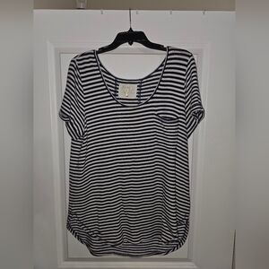 Lily Pulitzer Luxletic Kersh Lounge Striped Black and White Women's Top